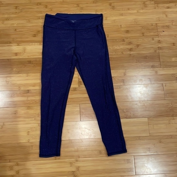 Aerie Purple Sparkly Leggings Large - Picture 1 of 8